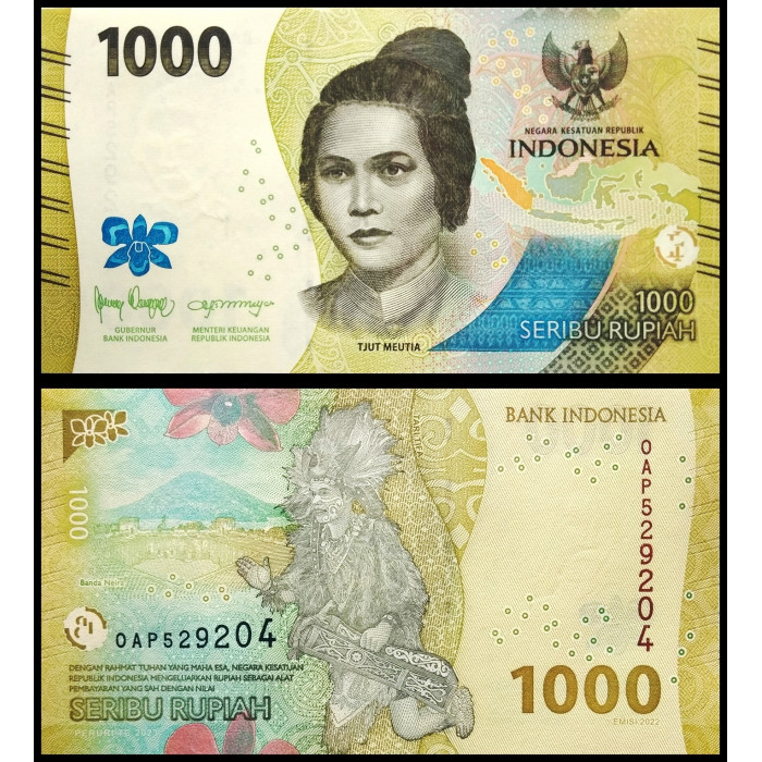 Индонезия 1000 рупий 2022 год UNC P-162a