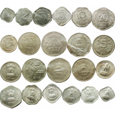 Индия 1 2 3 5 10 20 25 50 пайс 1 2 5 рупий 1957-2004 год Набор из 11 монет