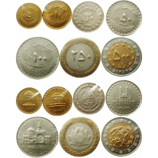 Иран 5 10 20 50 100 250 500 риалов 1989-2006 год Набор из 7 монет