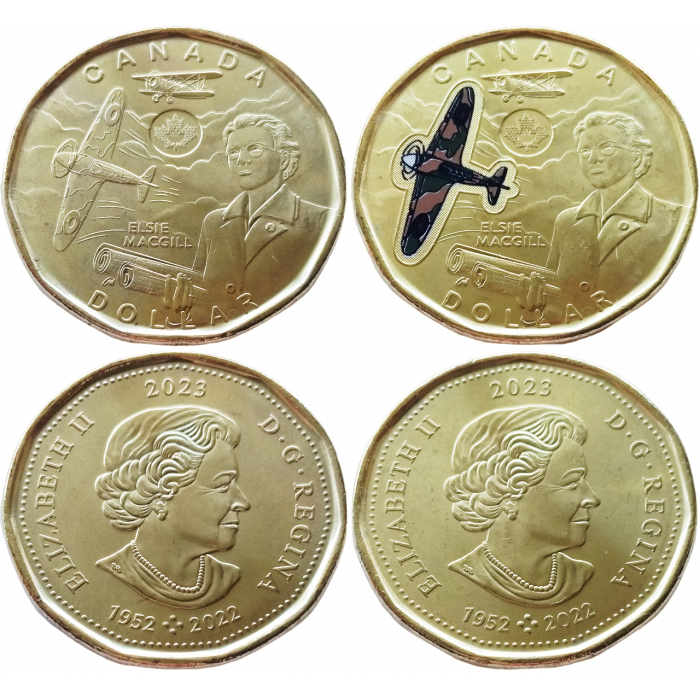 Канада 1 доллар 2023 год UNC Элси Макгилл Набор из 2 монет