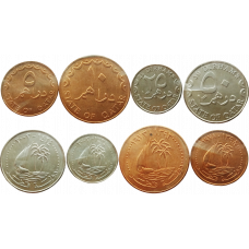 Катар 5 10 25 50 дирхамов 1973-2016 год Набор из 4 монет