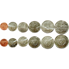 Куба 1 5 10 25 50 сентаво 1 песо 1994-2018 год Набор из 6 монет