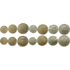 Люксембург 5 10 25 50 сантимов 1 2 франка 1918-1939 год Набор из 7 монет