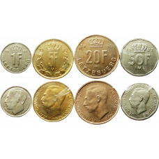 Люксембург 1 5 20 50 франков 1964-1995 год Набор из 4 монет