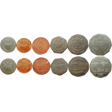 Мадагаскар 1 2 5 10 20 50 ариари 1965-2021 год Набор из 6 монет