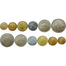 Сейшелы 1 5 10 25 центов 1 5 рупий 1977-2014 год Набор из 6 монет