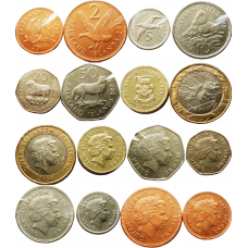Фолклендские острова 1 пенни 2 5 10 20 50 пенсов 1 2 фунта 2003-2011 год Набор из 8 монет