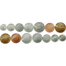 Чехословакия 1 3 5 10 25 50 геллеров 1 крона 1961-1971 год Набор из 7 монет