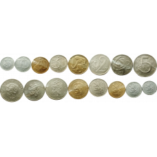 Чехословакия 5 10 20 50 геллеров 1 2 3 5 крон 1972-1990 год Набор из 8 монет