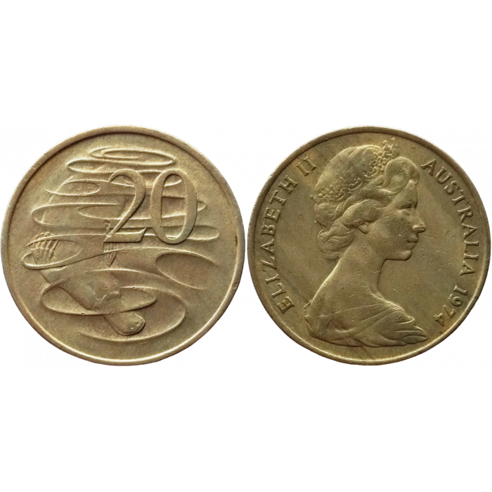 Австралия 20 центов 1974 год KM# 66