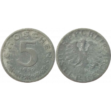 Австрия 5 грошей 1950 год XF KM# 2875