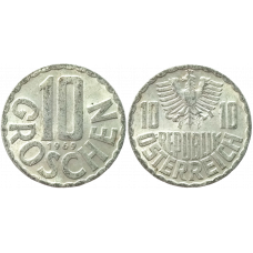 Австрия 10 грошей 1969 год XF KM# 2878