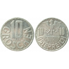 Австрия 10 грошей 1977 год XF KM# 2878