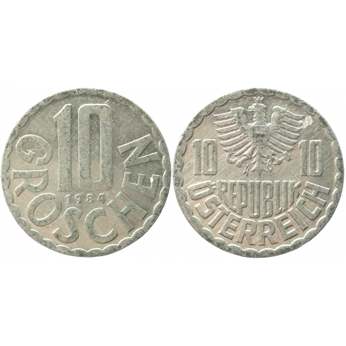 Австрия 10 грошей 1984 год XF KM# 2878