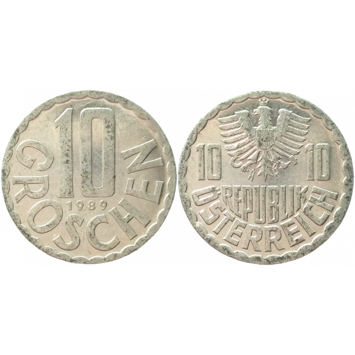 Австрия 10 грошей 1989 год XF KM# 2878