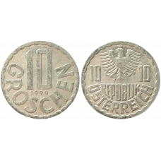 Австрия 10 грошей 1990 год XF KM# 2878