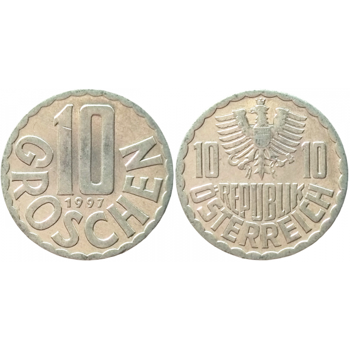 Австрия 10 грошей 1997 год XF KM# 2878