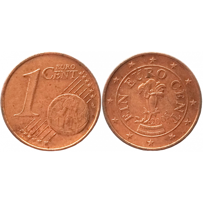Австрия 1 евроцент 2005 год XF KM# 3082