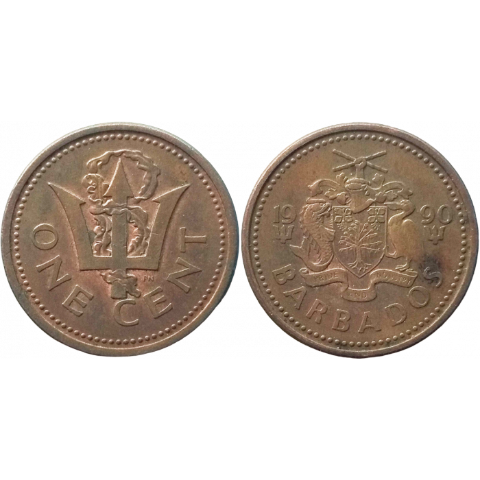 Барбадос 1 цент 1990 год XF KM# 10