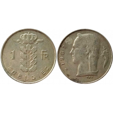 Бельгия 1 франк 1963 год XF KM# 143 Надпись на голландском - 'BELGIË'