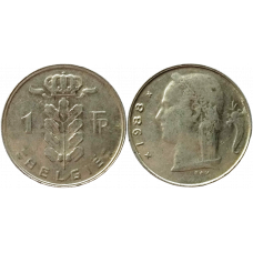 Бельгия 1 франк 1988 год XF KM# 143 Надпись на голландском - 'BELGIË'