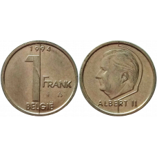 Бельгия 1 франк 1994 год XF KM# 188 Надпись на голландском - 'BELGIË'