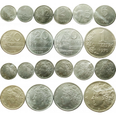 Бразилия 1 2 5 10 20 50 сентаво 1 крузейро 1967-1979 год Набор из 10 монет