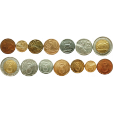 ЮАР 5 10 20 50 центов 1 2 5 рандов 2001-2023 год Набор из 7 монет