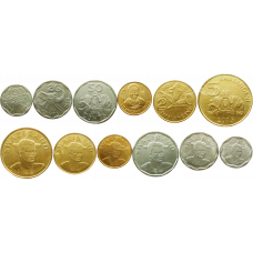 Эсватини (Свазиленд) 10 20 50 центов 1 лилангени 2 5 эмалангени 2015 год Набор из 6 монет