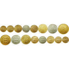 Эстония 5 10 20 50 сентов 1 5 крон 1991-2010 год Набор из 8 монет