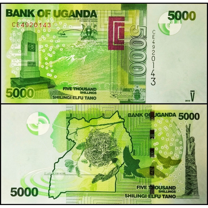 Уганда 5000 шиллингов 2019 год UNC P-51f