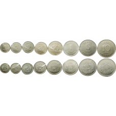 Бразилия 1 5 10 20 50 сентаво 1 5 10 крузадо 1986-1988 год Набор из 8 монет