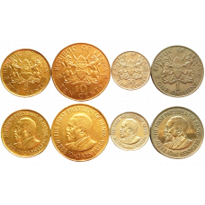 Кения 5 10 50 центов 1 шиллинг 1969-1978 год Набор из 4 монет