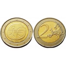 Словения 2 евро 2009 год UNC KM# 82 10 лет монетарной политики ЕС (EMU) и введения евро