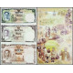 Таиланд 1 5 10 бат 2007 год UNC "80-летие короля Рамы IX" Неразрезанная купюра В буклете