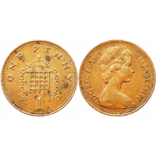 Великобритания 1 пенни 1984 год KM# 927 Королева Елизавета II (1982 - 2022)