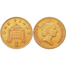Великобритания 1 пенни 1986 год KM# 935 Королева Елизавета II (1982 - 2022)