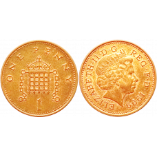 Великобритания 1 пенни 1999 год KM# 986 Королева Елизавета II (1982 - 2022)