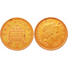 Великобритания 1 пенни 2001 год KM# 986 Королева Елизавета II (1982 - 2022)