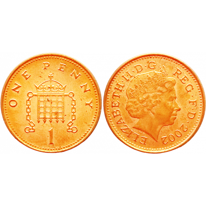 Великобритания 1 пенни 2002 год KM# 986 Королева Елизавета II (1982 - 2022)