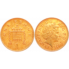 Великобритания 1 пенни 2005 год KM# 986 Королева Елизавета II (1982 - 2022)