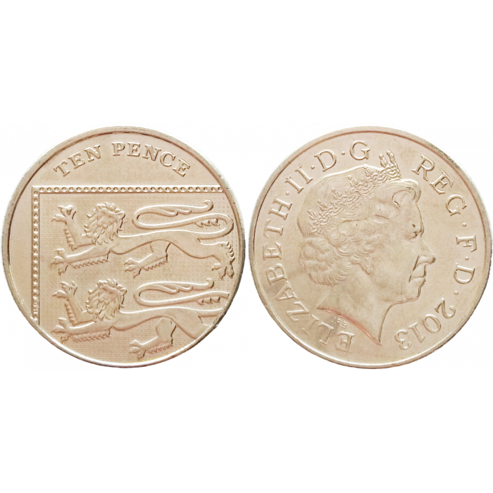 Великобритания 10 пенсов 2013 год KM# 1110d Королева Елизавета II (1982 - 2022)