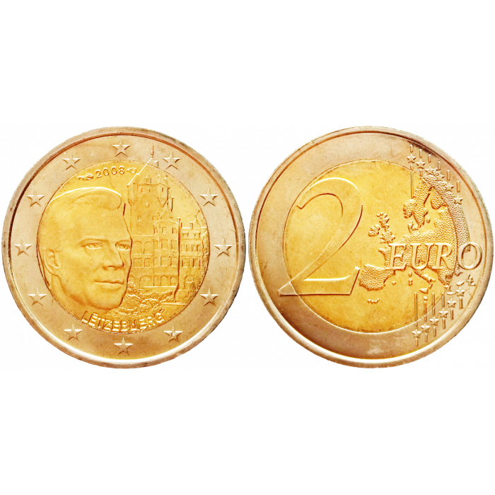 Люксембург 2 евро 2008 год UNC KM# 96 Замки Люксембурга - Замок Берг