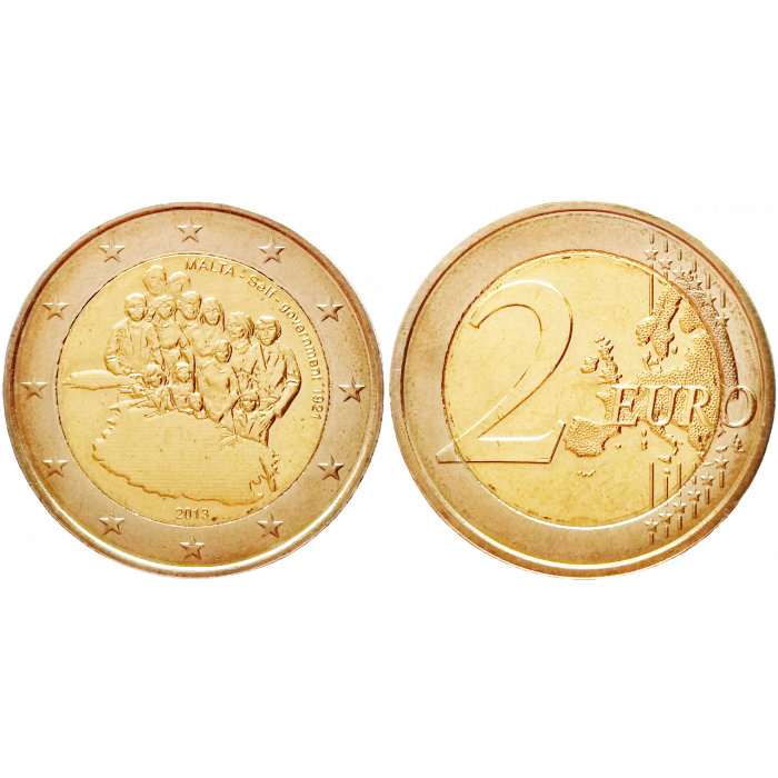 Мальта 2 евро 2013 год UNC KM# 149 Собственное правительство 1921