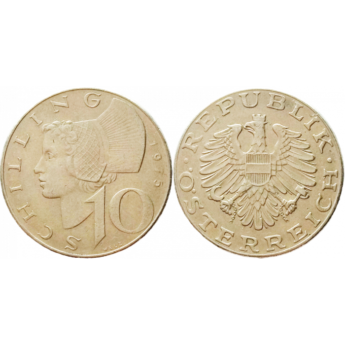 Австрия 10 шиллингов 1975 год KM# 2918