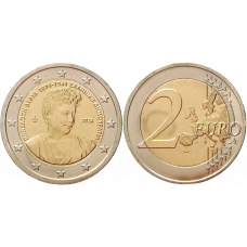 Греция 2 евро 2024 год UNC UC# 113 150 лет со дня рождения Пенелопы Дельты