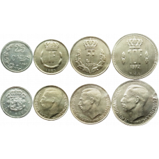 Люксембург 25 сантимов 1 5 10 франков 1965-1984 год Набор из 4 монет