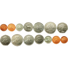 Маврикий 1 5 20 центов 1/2 1 5 10 рупий 1987-2023 год Набор из 7 монет
