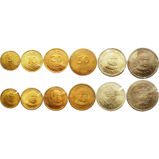 Перу 5 10 20 50 сентимо 1 5 инти 1985-1988 год Набор из 6 монет