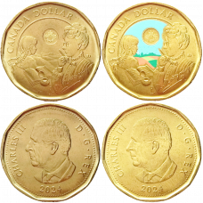 Канада 1 доллар 2024 год UNC 150 лет со дня рождения Люси Мод Монтгомери Набор из 2 монет